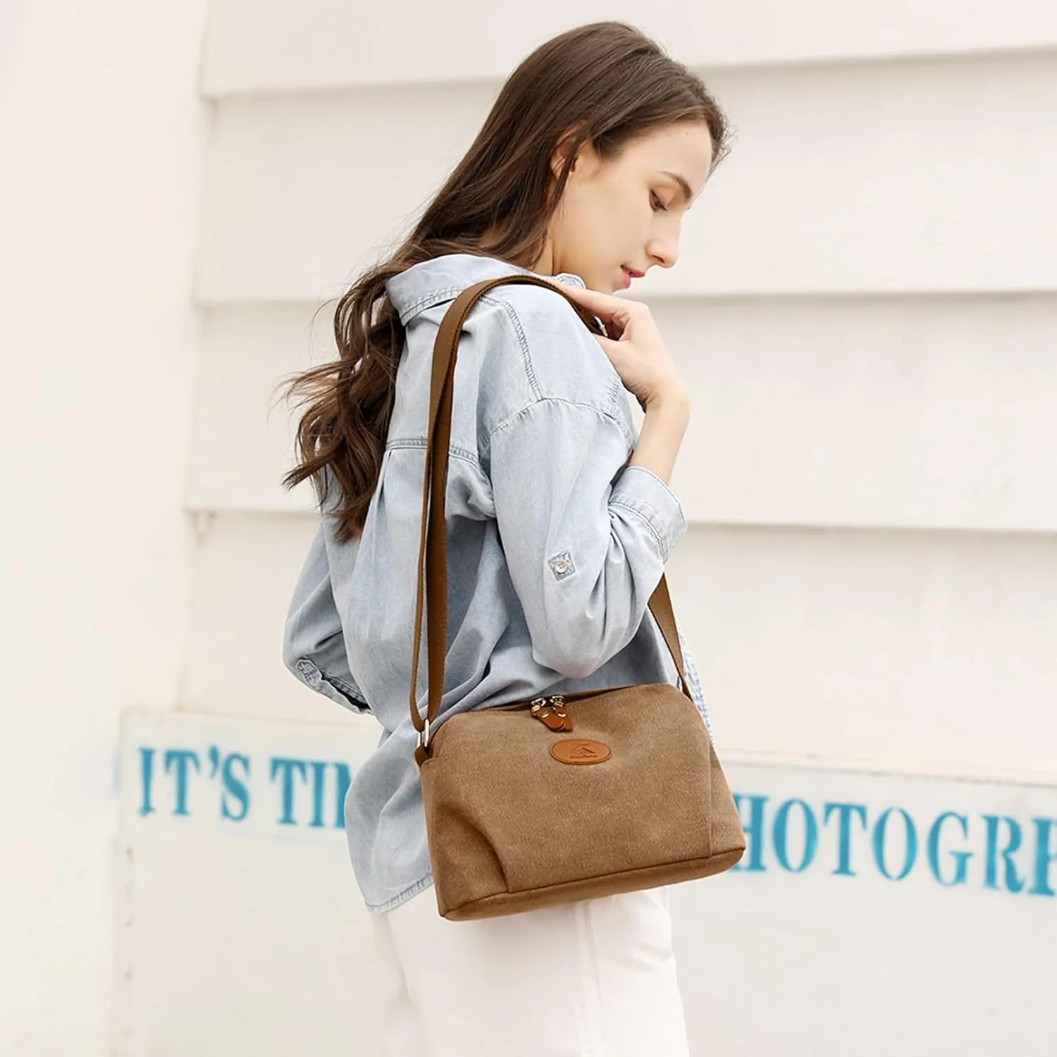 Crossbody Bag for Women Small Canvas Lightweight Casual Purses for Travel Daily