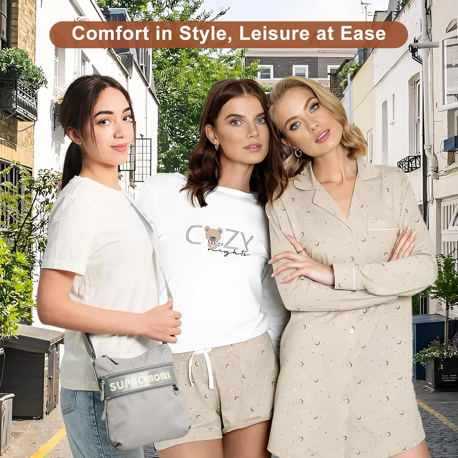 Crossbody Bag for Women, Small Fashion Nylon Purses Lightweight Phone Handbags Travel Shoulder Bag