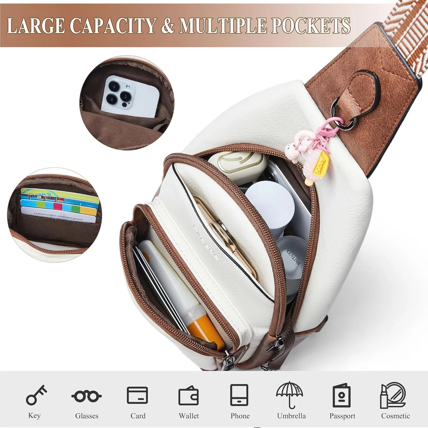 Crossbody Bags for Women Sling Bag Fanny Pack Casual Daypacks Small Backpack Chest Travel Purse Anti Theft
