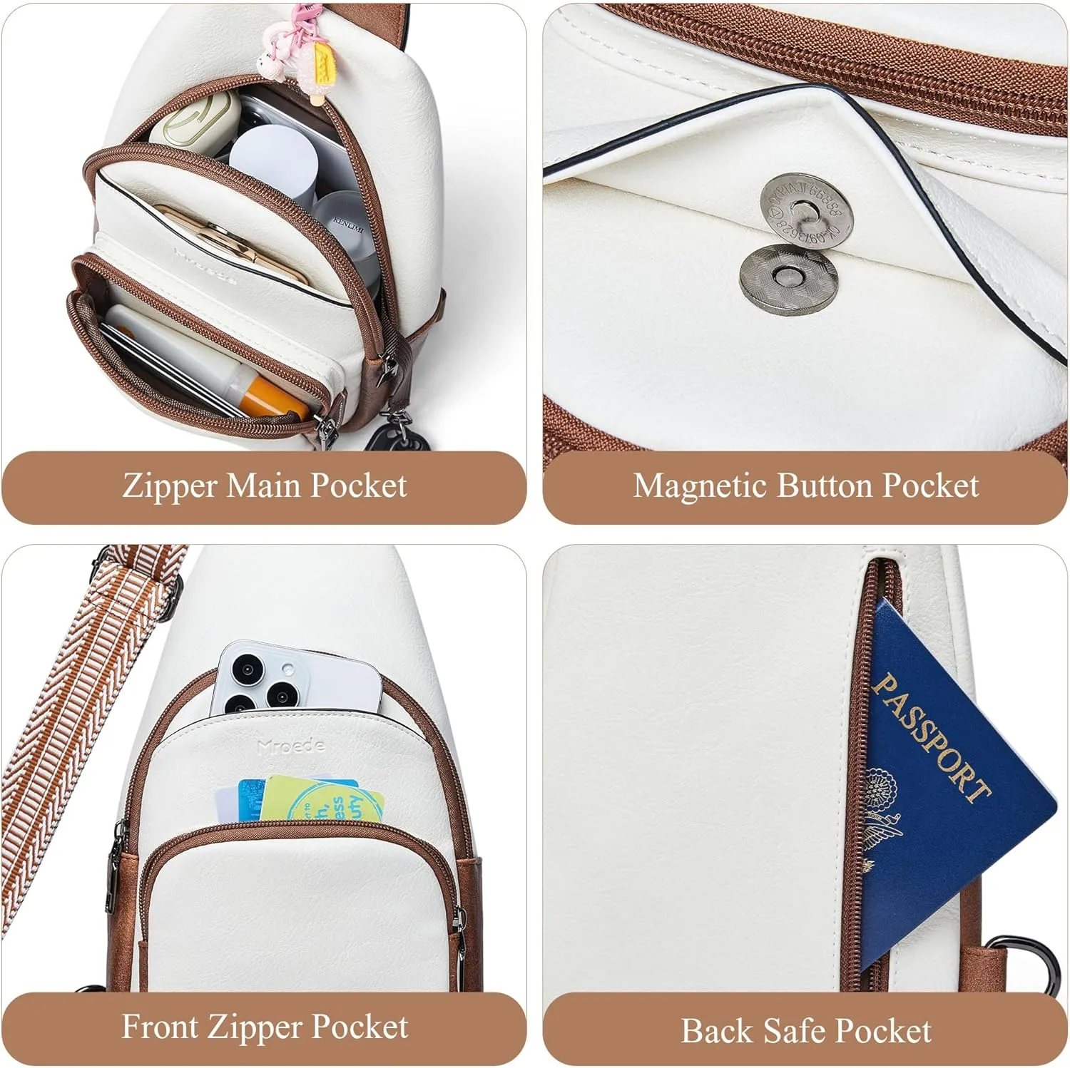 Crossbody Bags for Women Sling Bag Fanny Pack Casual Daypacks Small Backpack Chest Travel Purse Anti Theft