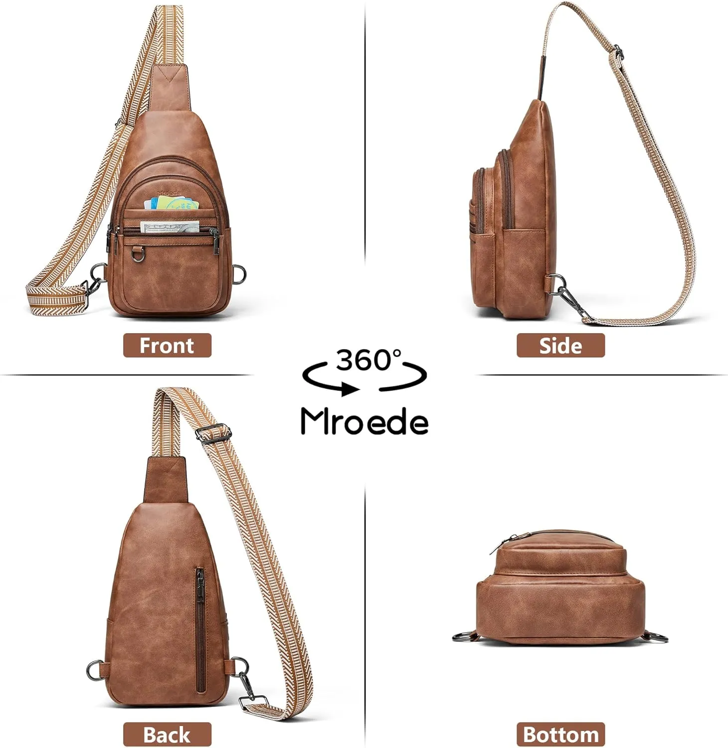 Crossbody Bags for Women Sling Bag Fanny Pack Casual Daypacks Small Backpack Chest Travel Purse Anti Theft
