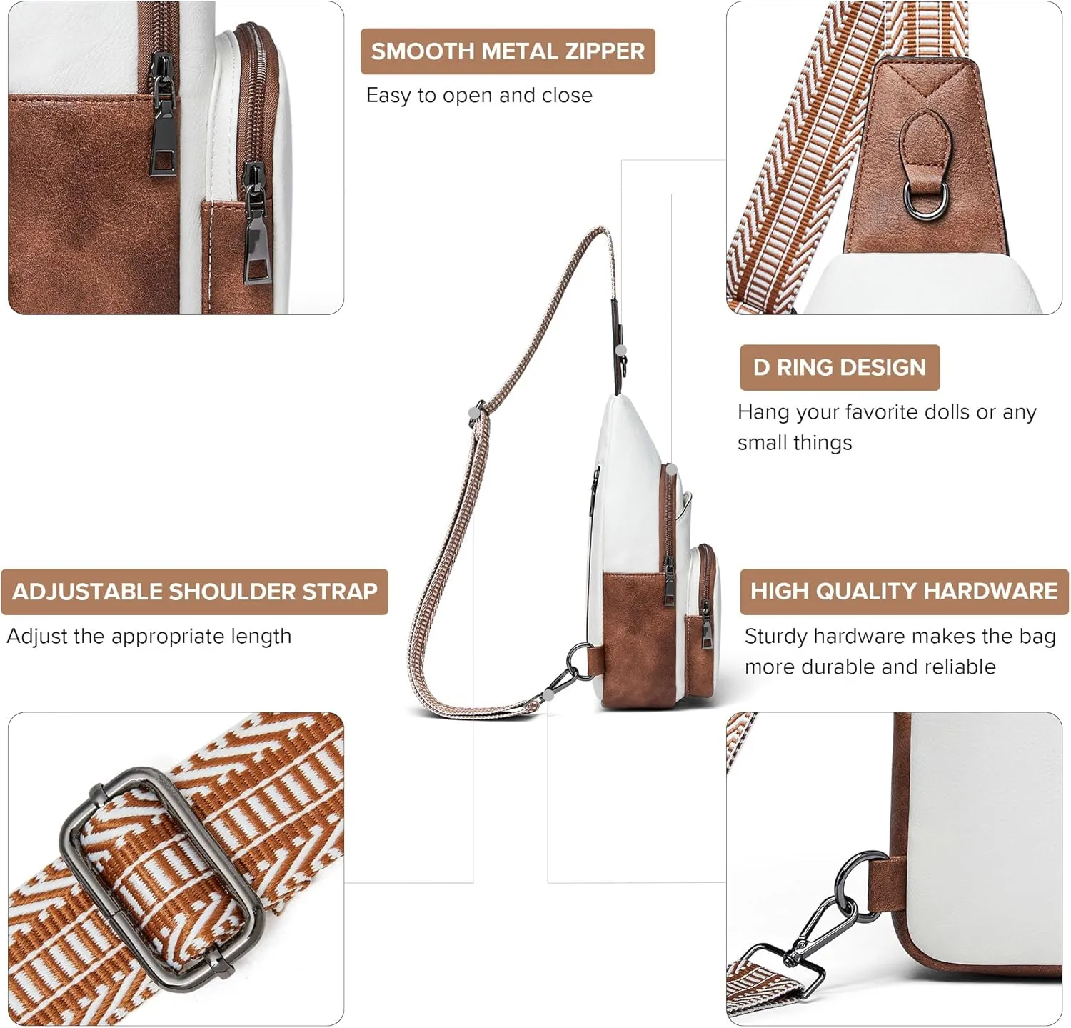 Crossbody Bags for Women Sling Bag Fanny Pack Casual Daypacks Small Backpack Chest Travel Purse Anti Theft