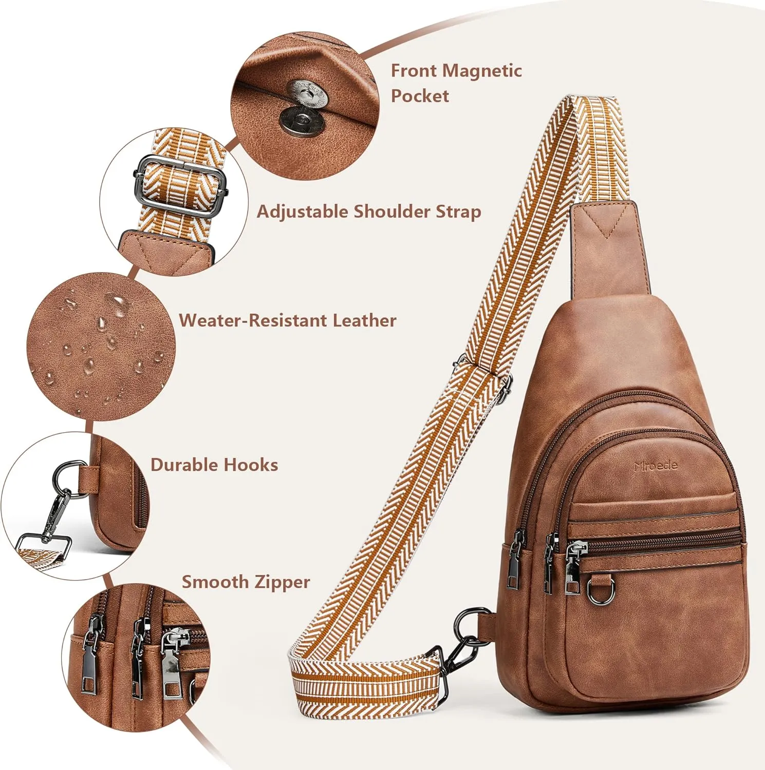 Crossbody Bags for Women Sling Bag Fanny Pack Casual Daypacks Small Backpack Chest Travel Purse Anti Theft