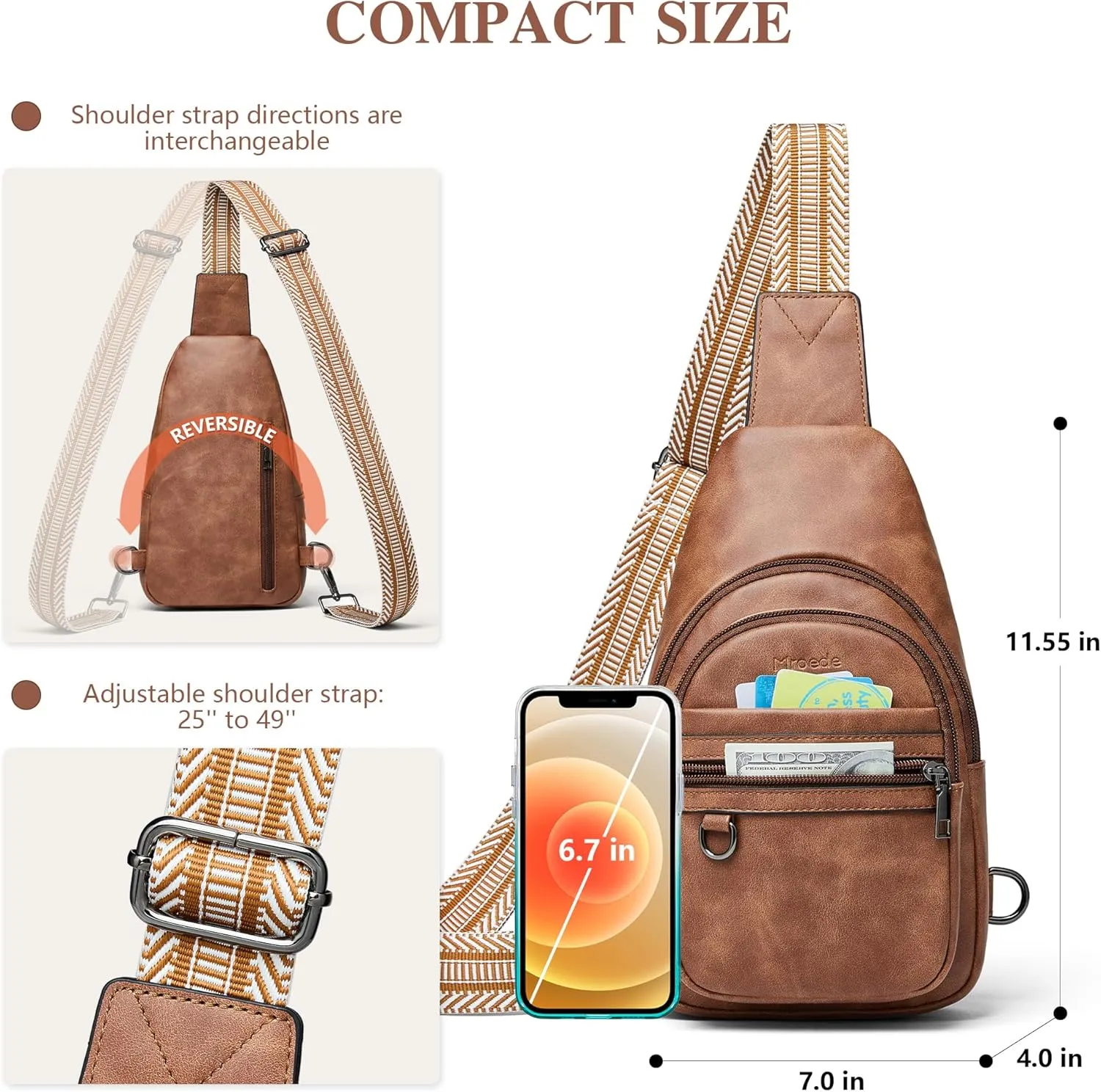 Crossbody Bags for Women Sling Bag Fanny Pack Casual Daypacks Small Backpack Chest Travel Purse Anti Theft