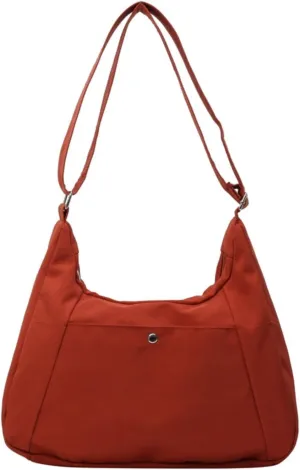 Crossbody Bags For Women with Adjustable Strap Nylon Canvas Shoulder Bag Lightweight Casual Handbags New Zipper Purse Large (Orange red)