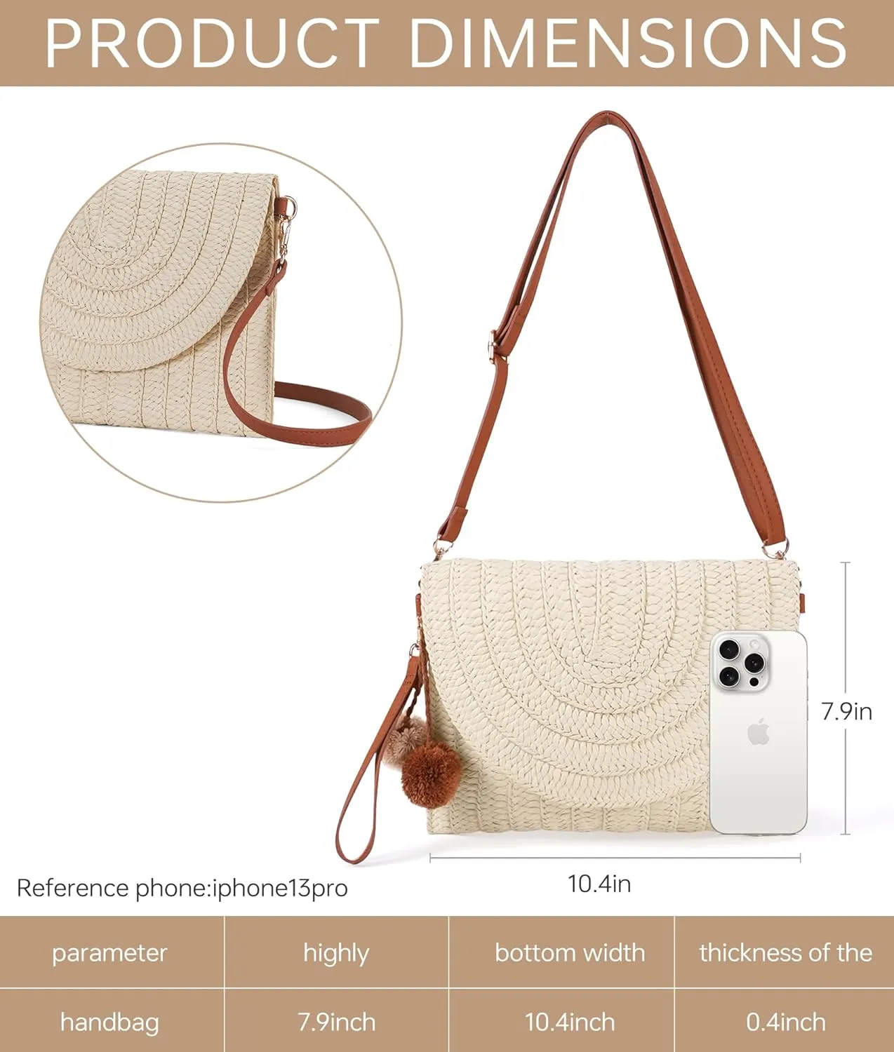 Crossbody Beach Straw Bags For Women: Small Purse Cute Clutch Handbags With Lightweight For Summer Vacation