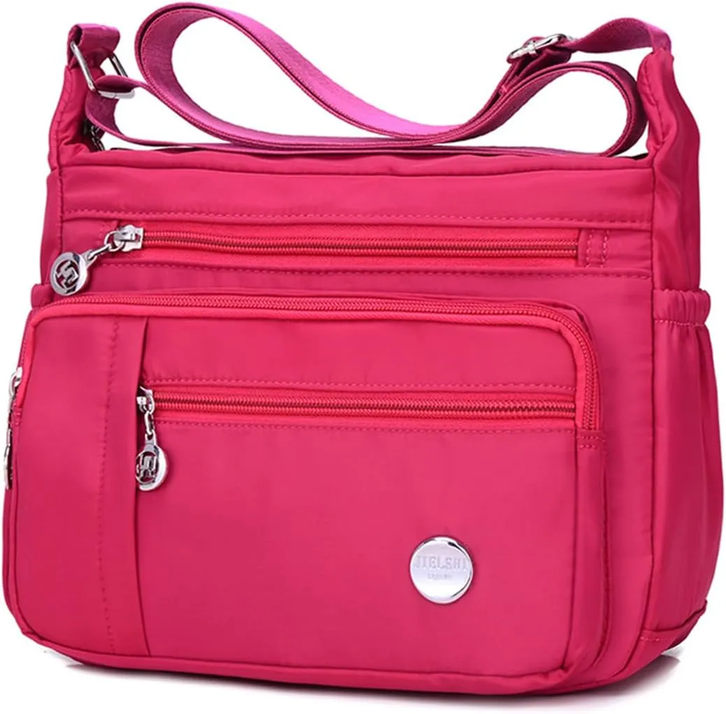 Crossbody Purse for Women Multi Pocket Shoulder Handbags Waterproof Nylon Purse and Handbags Messenger Bag