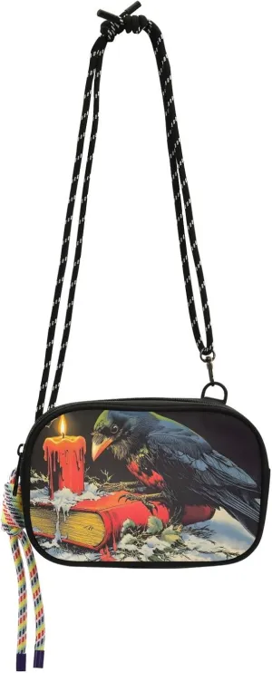 Crow Book Print Crossbody Handbags for Women Walking, Hiking Lightweight Shoulder Phone Purse