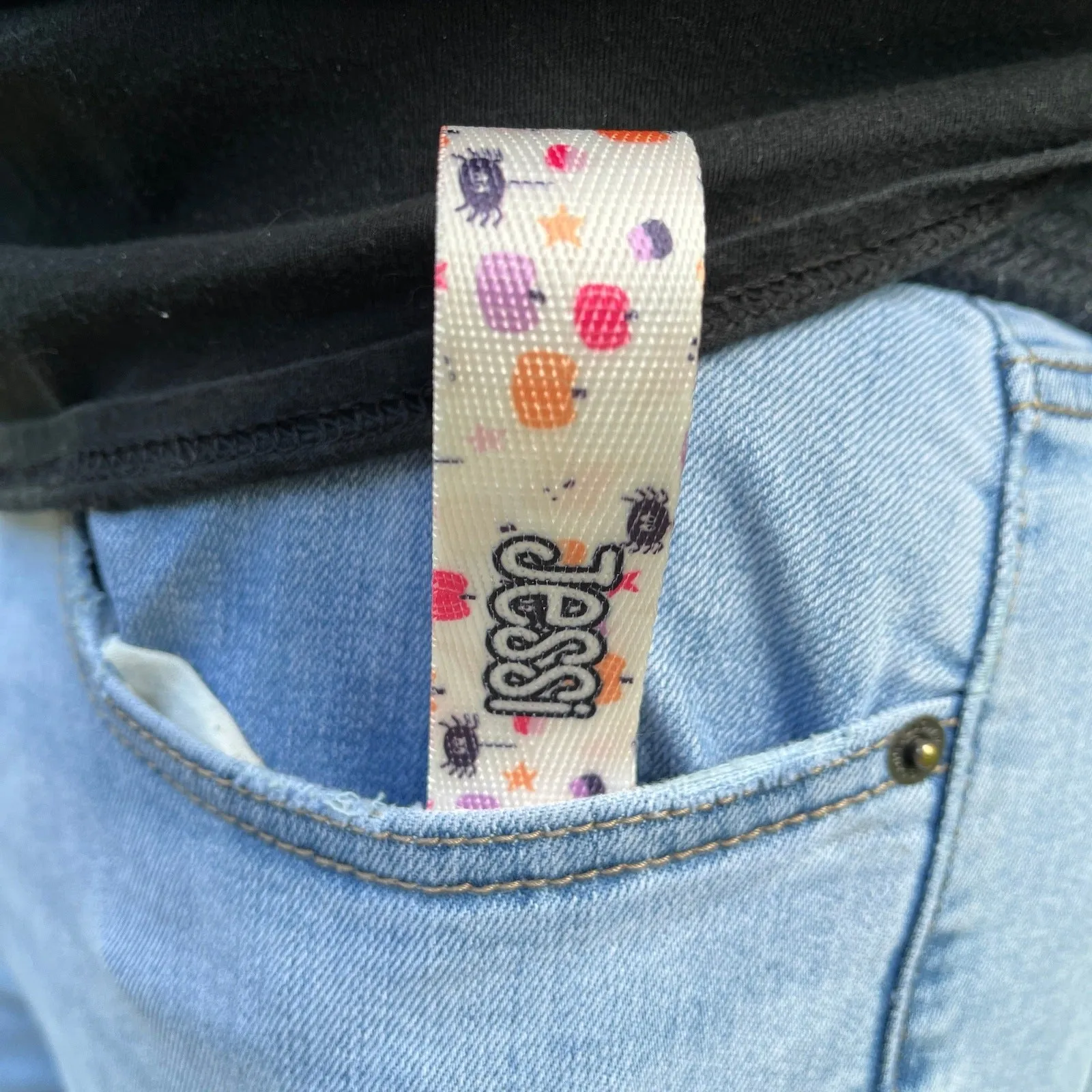 Custom Pastel Pumpkin Pattern Nylon Keychain Wristlet - Personalized Halloween and Fall Accessory for Keyring, Backpack, or Purse