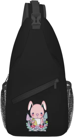 Cute Bunny Rabbit Crossbody Bags For Women Men Chest Backpack Gym Shoulder Bag Travel Outdoor Sports Casual Crossbody Bags