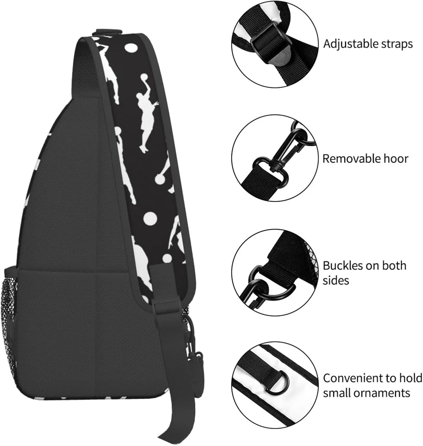 Cute Unicorns Crossbody Bag Adjustable Sling Bag Casual Chest Bags Travel Shoulder Backpack