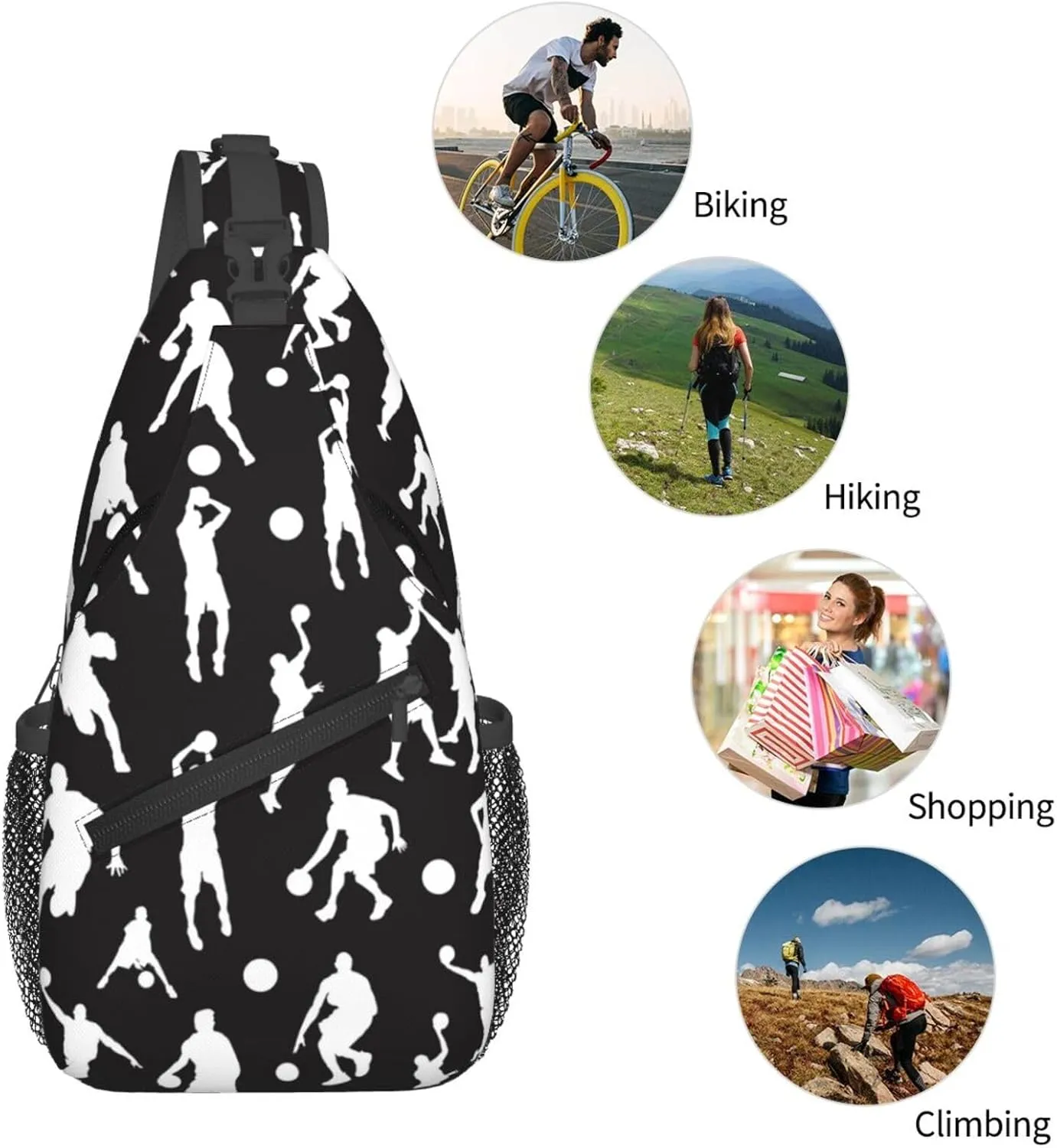 Cute Unicorns Crossbody Bag Adjustable Sling Bag Casual Chest Bags Travel Shoulder Backpack