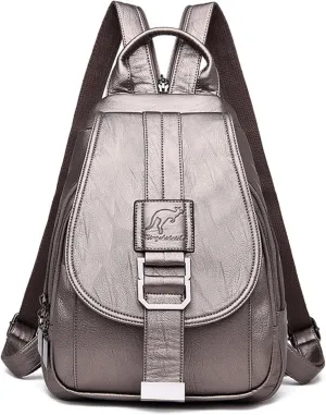 DevilAngel Soft Genuine Leather Backpack for Women,Large Capacity Satchel Shoulder Handbags for Shopping Trip