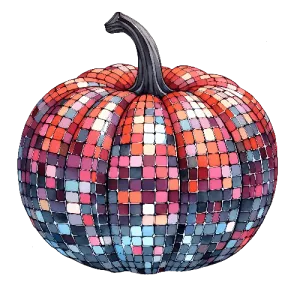 Disco Pumpkin 14 Halloween DTF (direct-to-film) Transfer