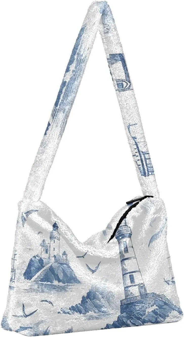 Dragonfly Rose Palace Carpet Woman Shoulder Bag, Plush Handbag, Autumn Handbags