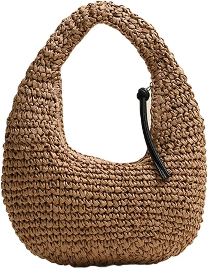 Epsion Women's Woven Shoulder Bag Straw Small Tote Handbags Beach Summer Hobo Natural Chic Travel Purses 2025