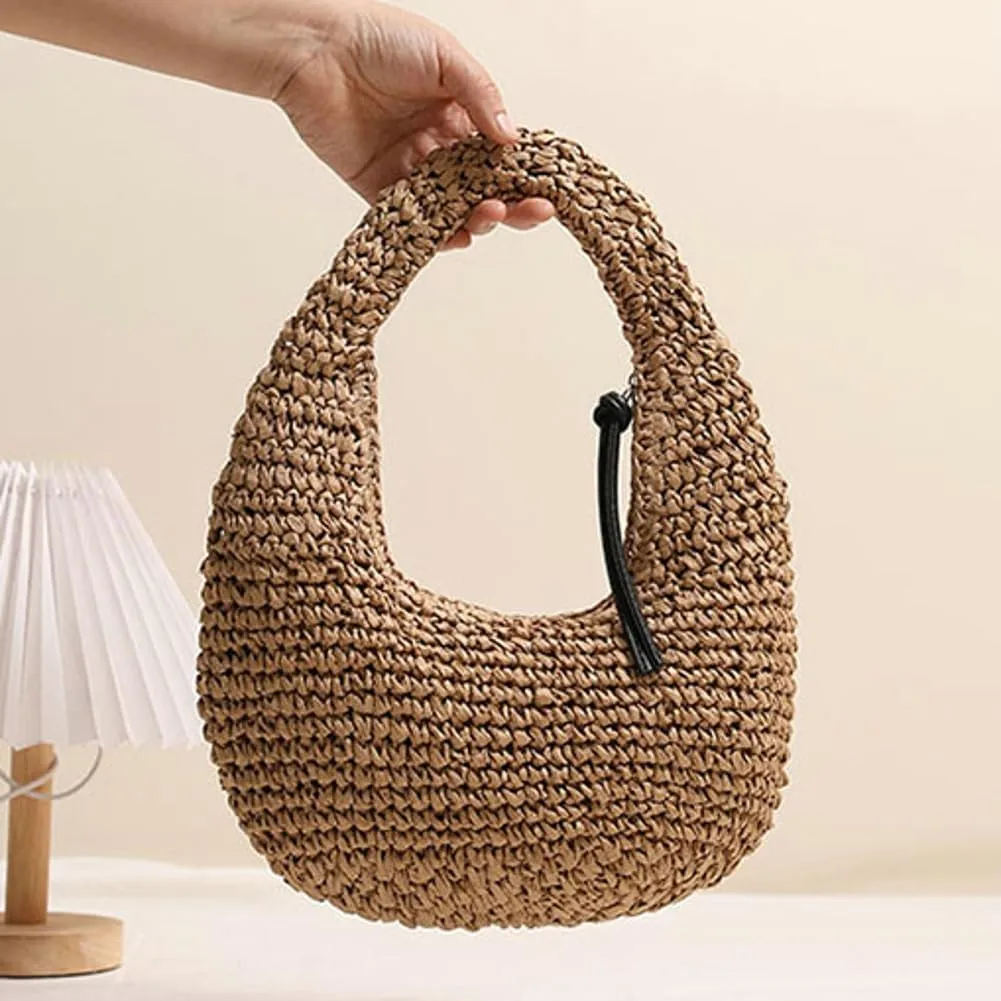 Epsion Women's Woven Shoulder Bag Straw Small Tote Handbags Beach Summer Hobo Natural Chic Travel Purses 2025