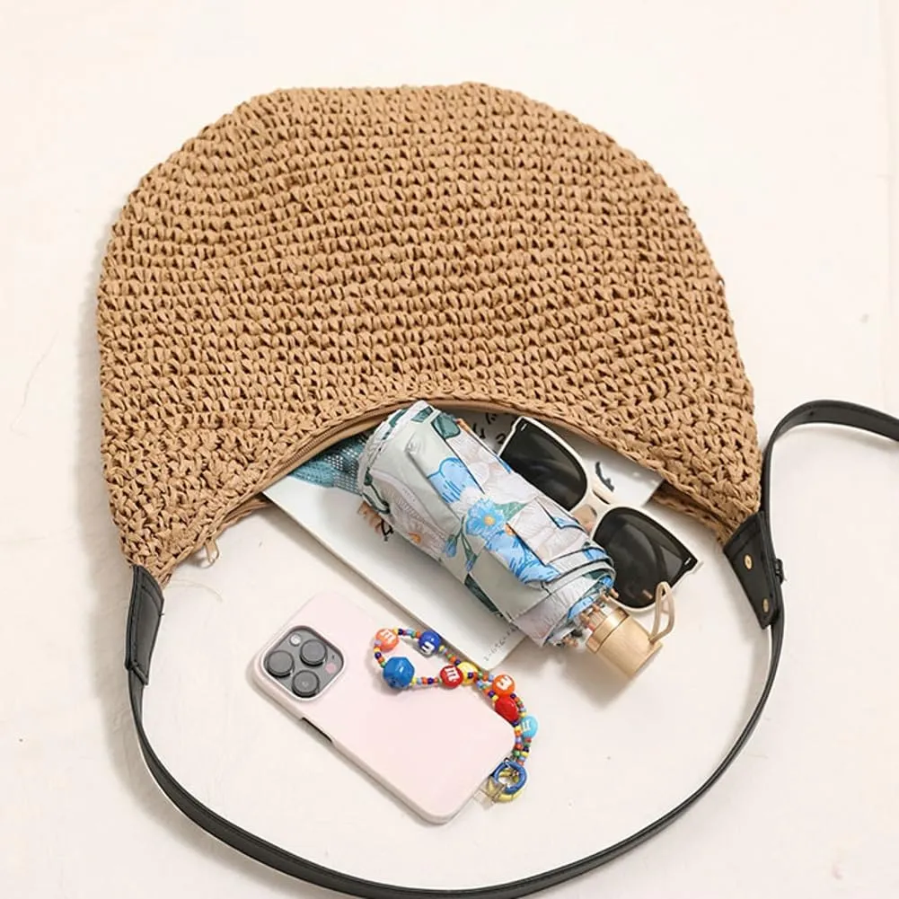 Epsion Women's Woven Shoulder Bag Straw Small Tote Handbags Beach Summer Hobo Natural Chic Travel Purses 2025