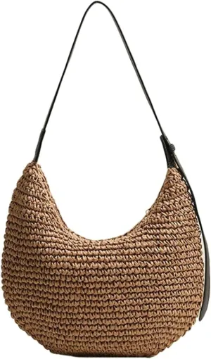 Epsion Women's Woven Shoulder Bag Straw Small Tote Handbags Beach Summer Hobo Natural Chic Travel Purses 2025