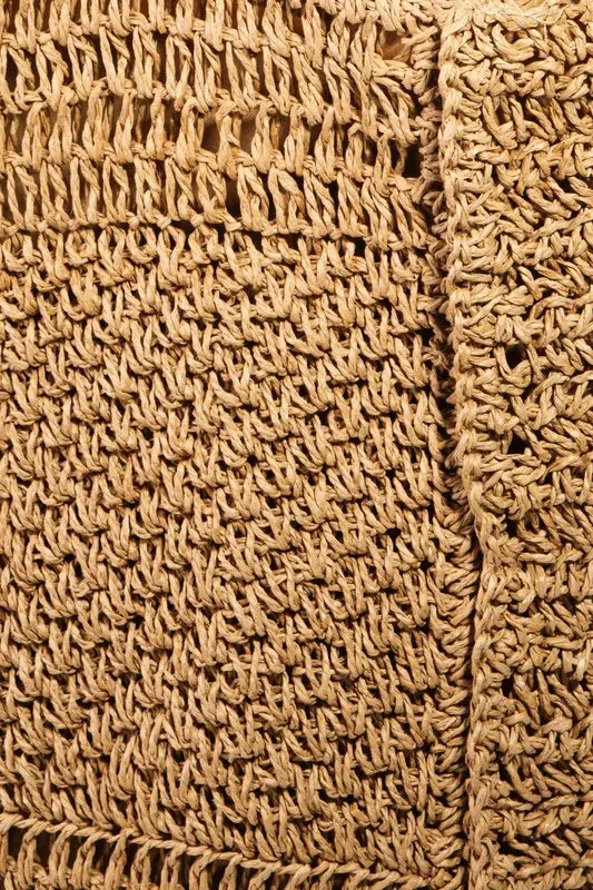 Fame Straw Knit Tote Bag
