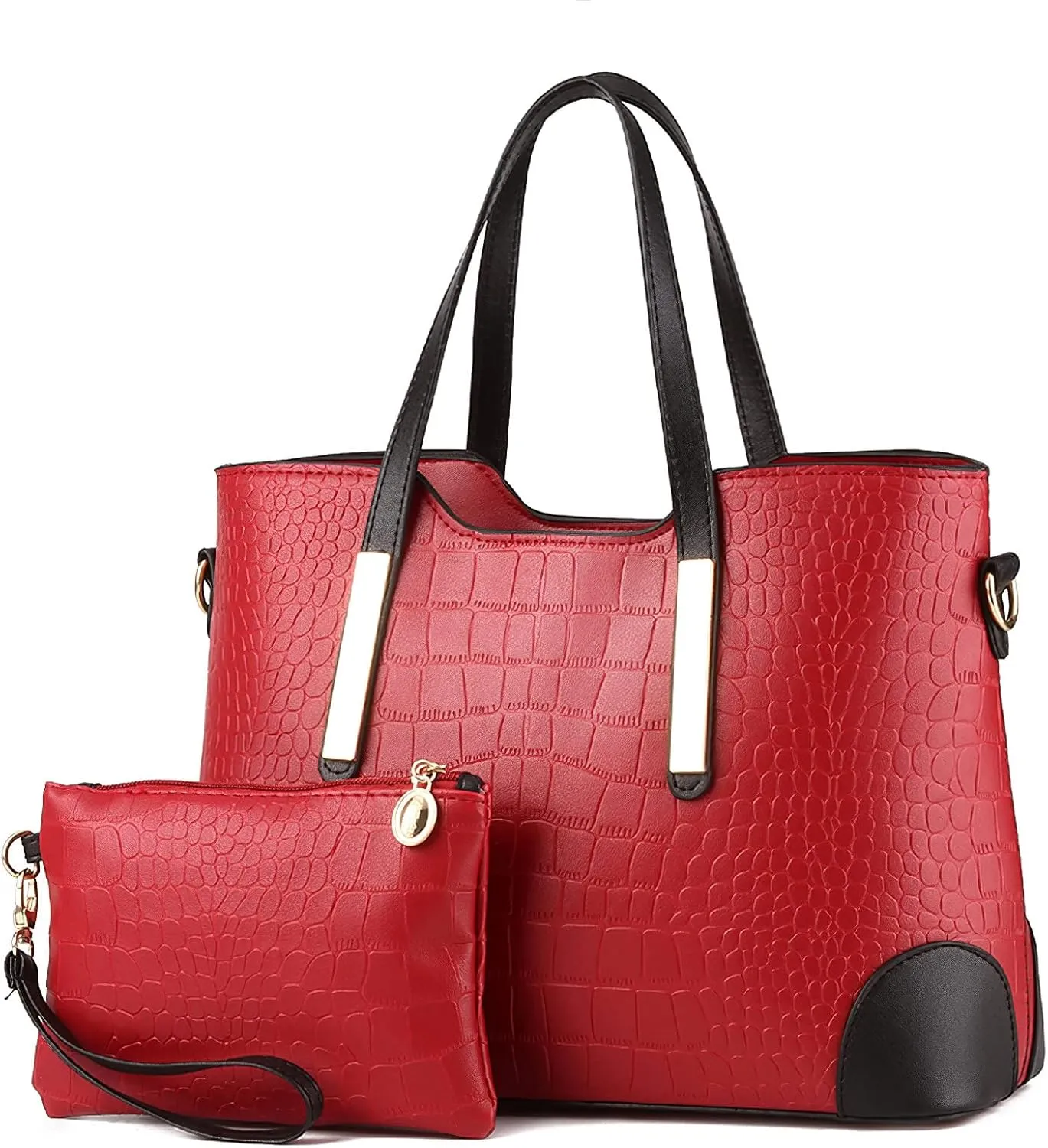 Fashion Women Handbags Set 2 Pcs Large Shoulder Bag Multifunctional