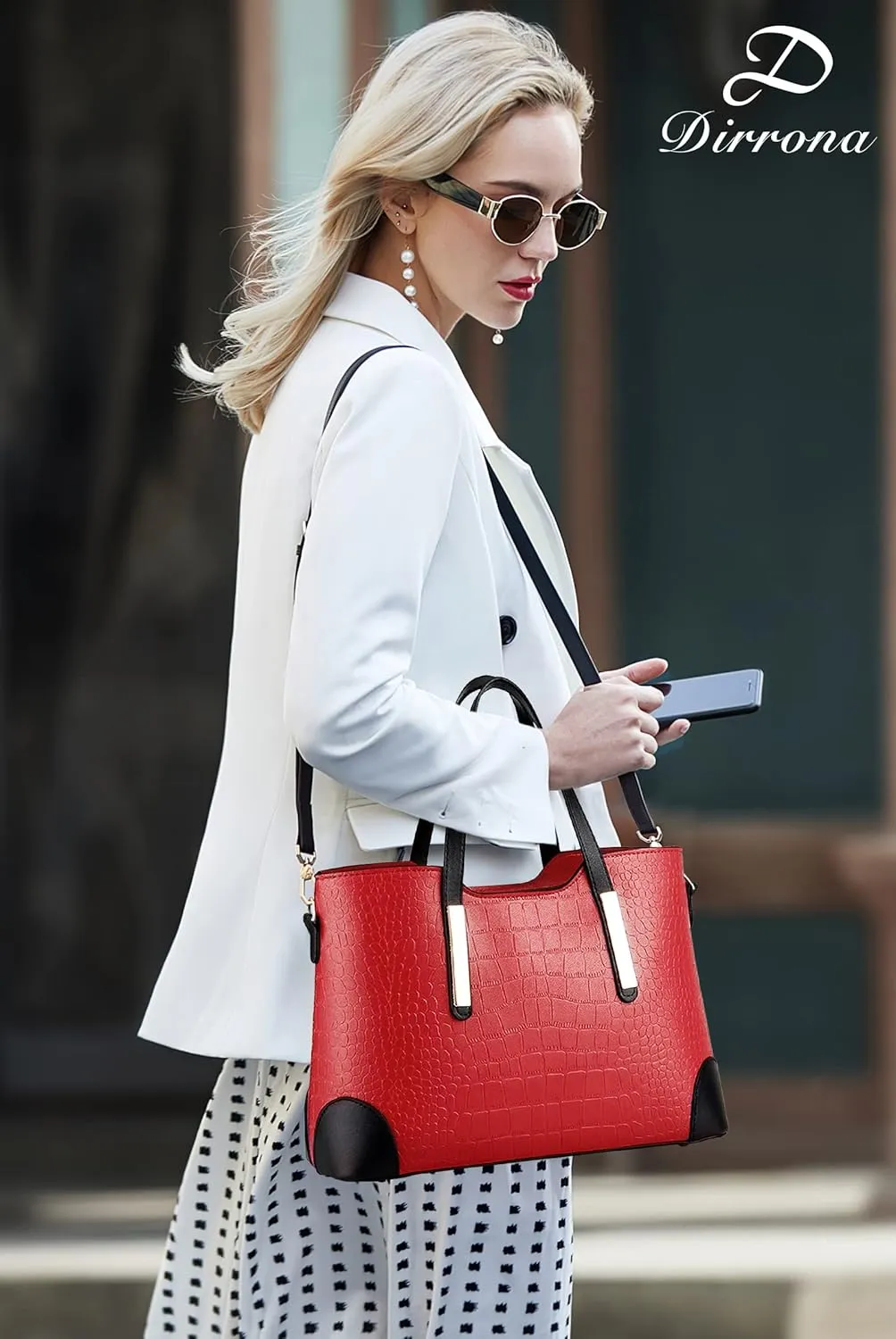 Fashion Women Handbags Set 2 Pcs Large Shoulder Bag Multifunctional