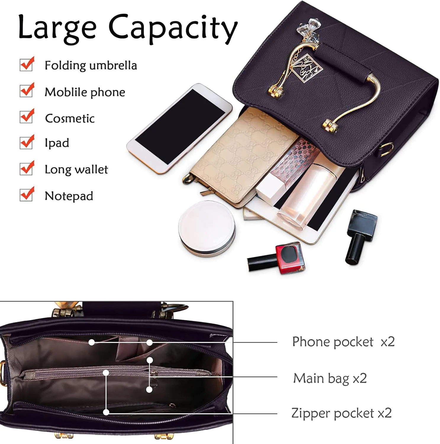 Fashion Womens Shoulder Bag Ladies Handbag Small Ornaments Lightweight