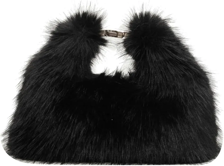 Faux Fur Crossbody Bags for Women Fluffy Shoulder Bag Fuzzy Purses Small Totes Handbag Cute Winter Satchel