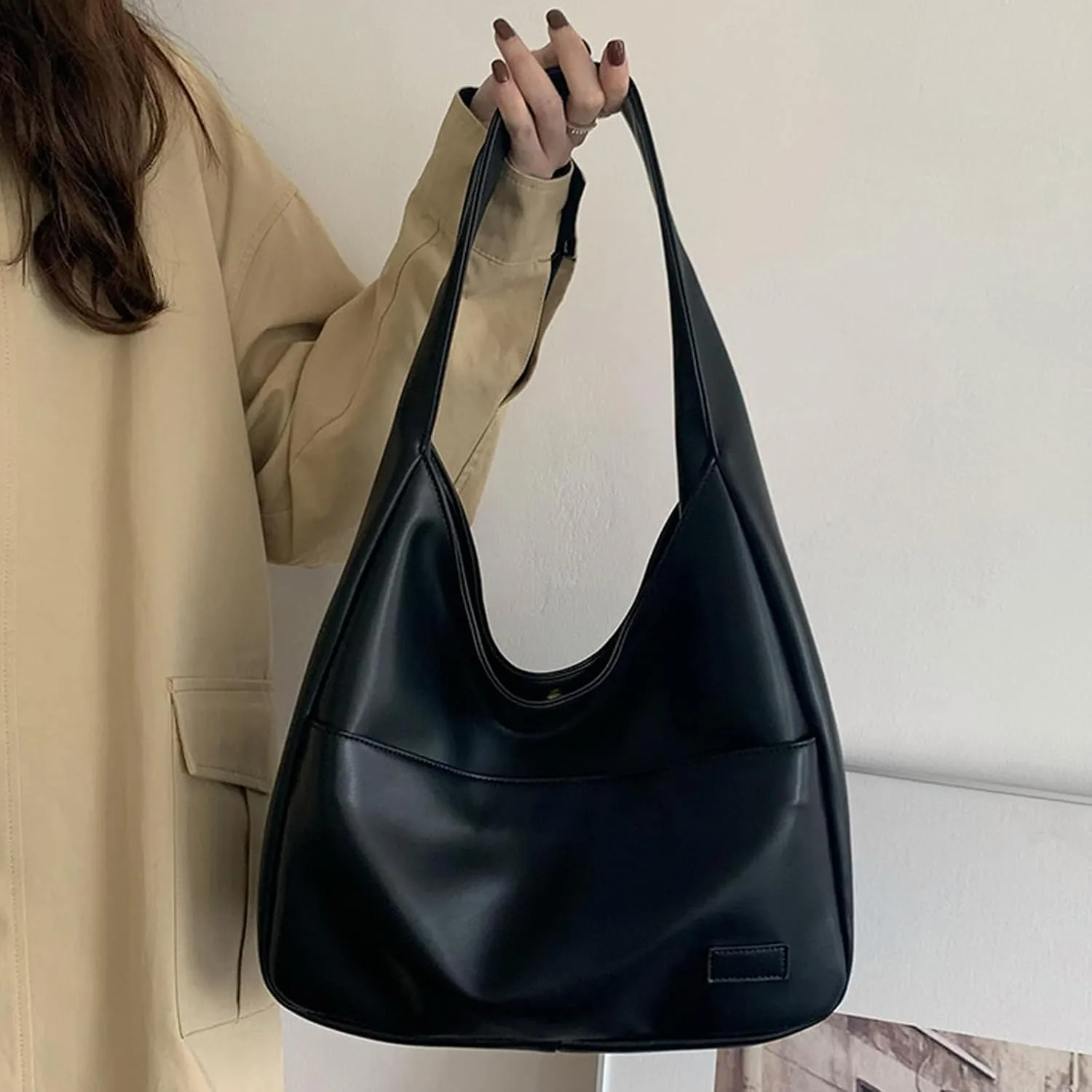 Faux Leather Tote Bag, Shoulder Bag for Women Satchel Handbag Crossbody Soft Women's Hobo Handbags