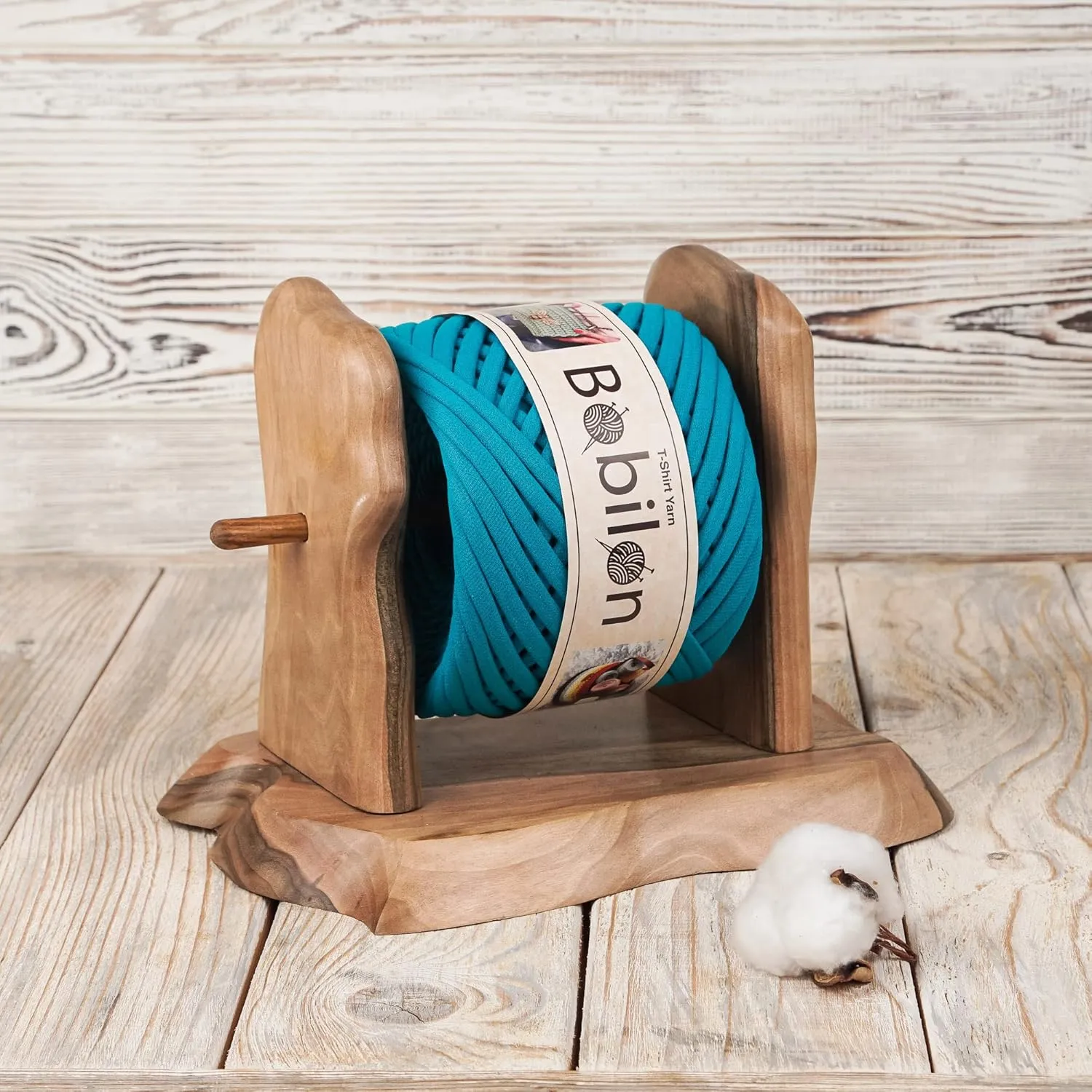 Fettuccini Zpagetti T-Shirt Yarn, 7-9 mm T-Yarn for Crocheting & Knitting, Organic Cotton, Blue Lagoon