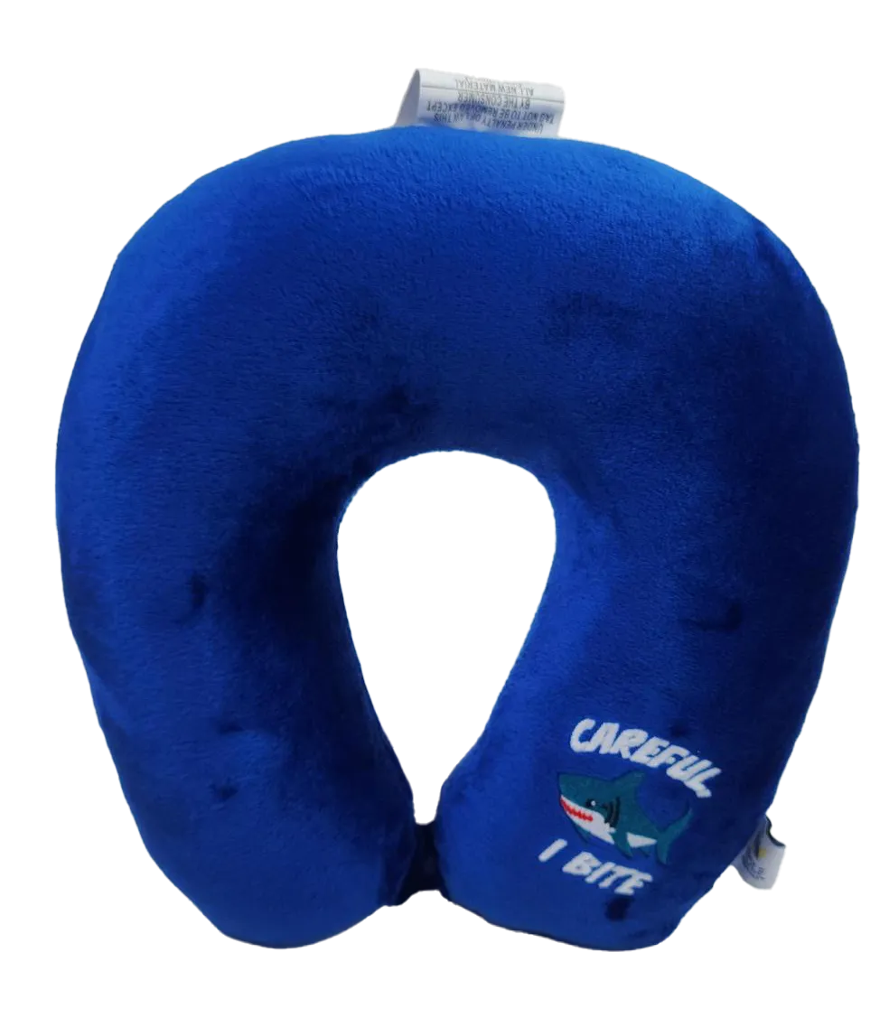Fiber Filled Travel Neck Pillow - Adult - Novelty Embroidery - 12" x 12" - 21 Colors Available
