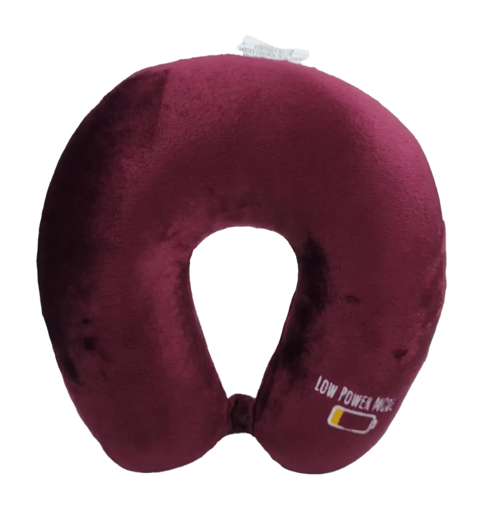 Fiber Filled Travel Neck Pillow - Adult - Novelty Embroidery - 12" x 12" - 21 Colors Available