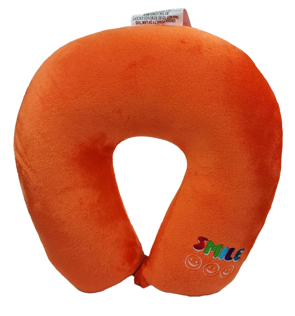 Fiber Filled Travel Neck Pillow - Adult - Novelty Embroidery - 12" x 12" - 21 Colors Available