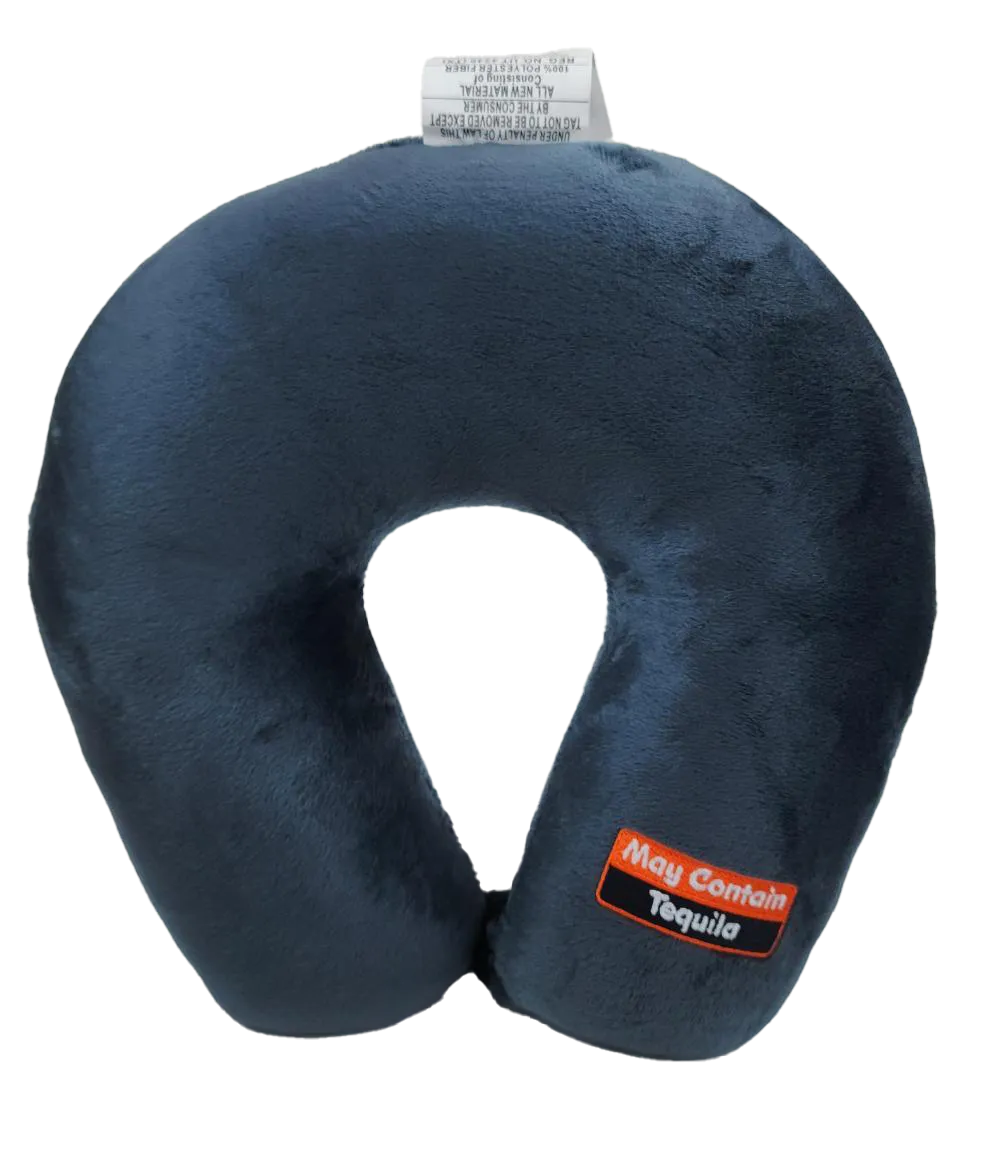 Fiber Filled Travel Neck Pillow - Adult - Novelty Embroidery - 12" x 12" - 21 Colors Available