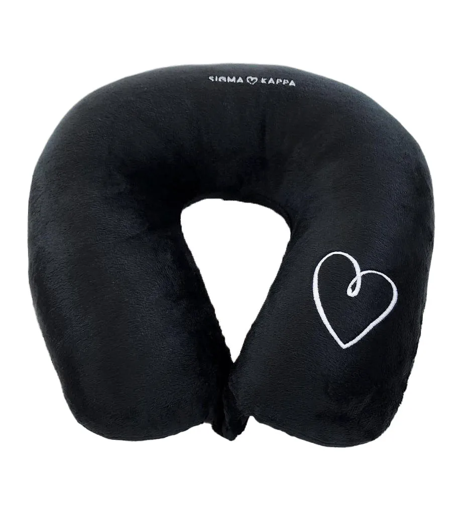 Fiber Filled Travel Neck Pillow - Adult - Sorority Embroidery - 12" x 12" - 15 Colors Available