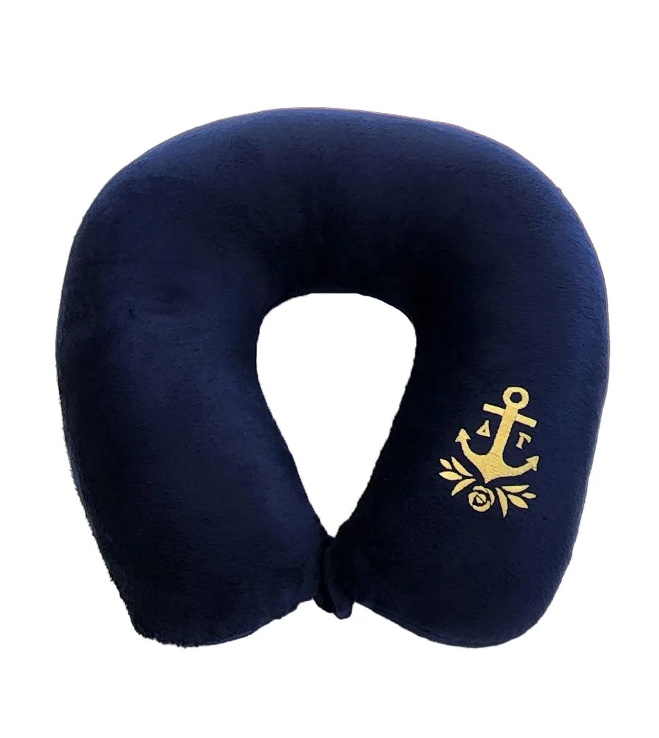 Fiber Filled Travel Neck Pillow - Adult - Sorority Embroidery - 12" x 12" - 15 Colors Available