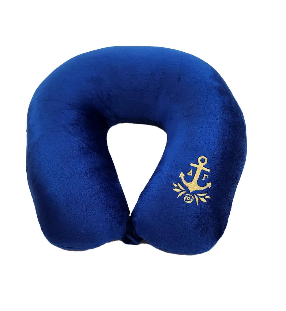 Fiber Filled Travel Neck Pillow - Adult - Sorority Embroidery - 12" x 12" - 15 Colors Available