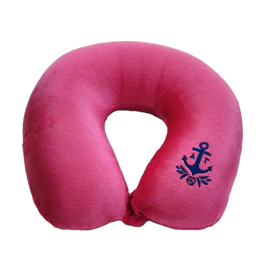 Fiber Filled Travel Neck Pillow - Adult - Sorority Embroidery - 12" x 12" - 15 Colors Available
