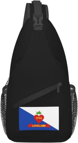 Flag Of Loveland, Ohio Crossbody Bags For Women Men Chest Backpack Gym Shoulder Bag Travel Outdoor Sports Casual Crossbody Bags