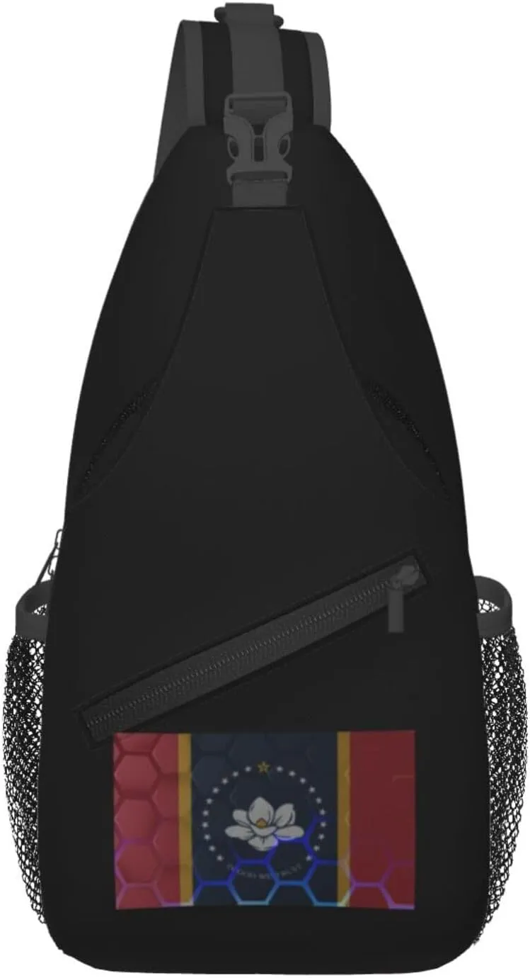 Flag Of Mississippi Crossbody Bags For Women Men Chest Backpack Gym Shoulder Bag Travel Outdoor Sports Casual Crossbody Bags