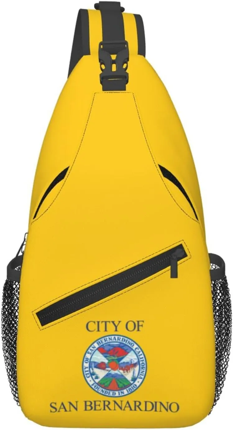 Flag Of San Bernardino, California Crossbody Bags For Women Men Chest Backpack Gym Shoulder Bag Travel Outdoor Sports Casual Crossbody Bags