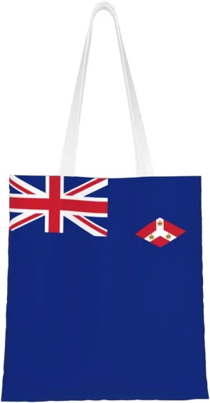 Flag Of The British Straits Settlements (1925–1946) Tote Bag for Women Canvas Shopping Bags Reusable Large Capacity Casual Shoulder Handbags Grocery Bags DIY Gift Bags
