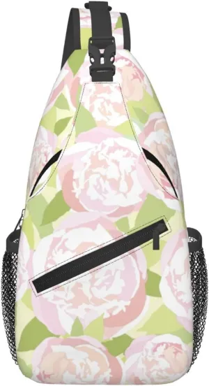 Flowers Seamless Pattern Crossbody Bags For Women Men Chest Backpack Gym Shoulder Bag Travel Outdoor Sports Casual Crossbody Bags