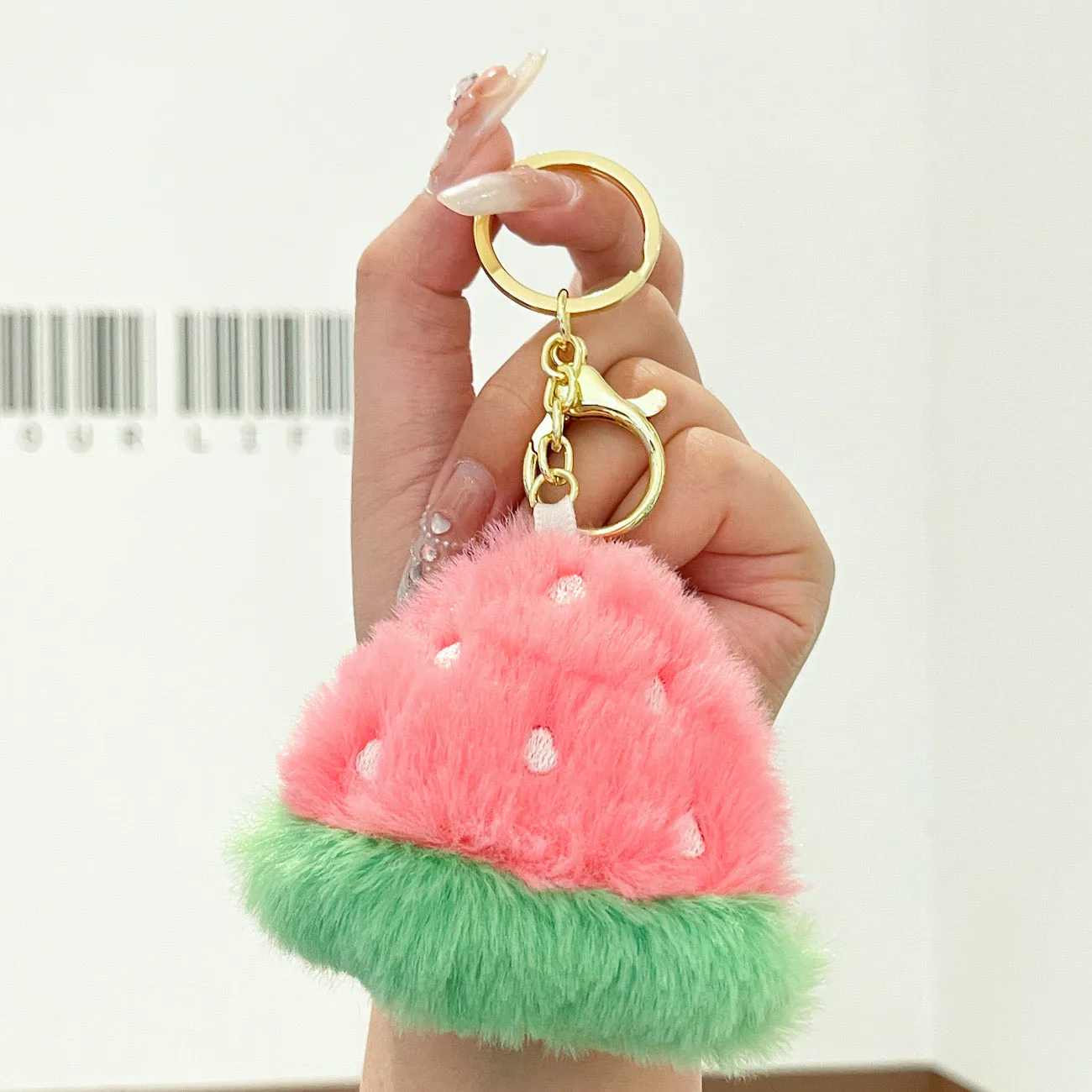 Fluffy Fruit Keychain