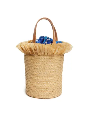 Fringe Secchiello raffia bag