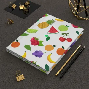 Fruit Pattern Hard Backed Lined Journal - 150 pages (75 sheets) - Perfect for Taking Notes, Journaling, or Fun Learning Projects!