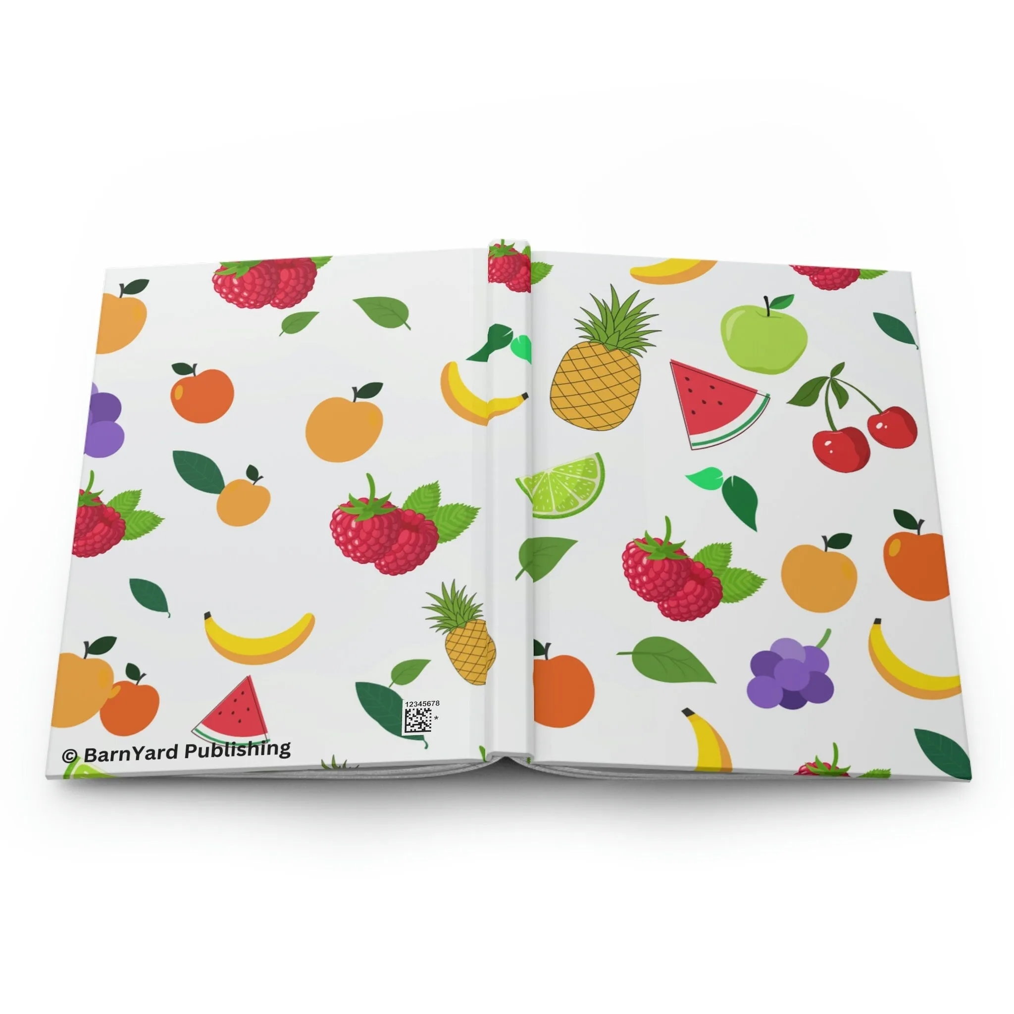 Fruit Pattern Hard Backed Lined Journal - 150 pages (75 sheets) - Perfect for Taking Notes, Journaling, or Fun Learning Projects!