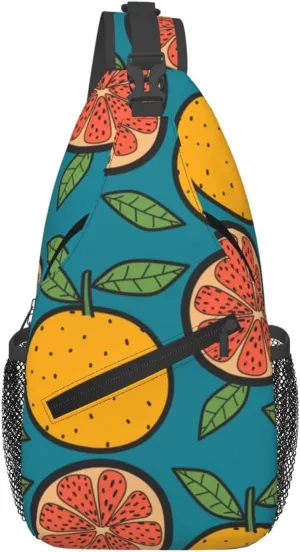 Fruit Seamless Illustration Crossbody Bags For Women Men Chest Backpack Gym Shoulder Bag Travel Outdoor Sports Casual Crossbody Bags