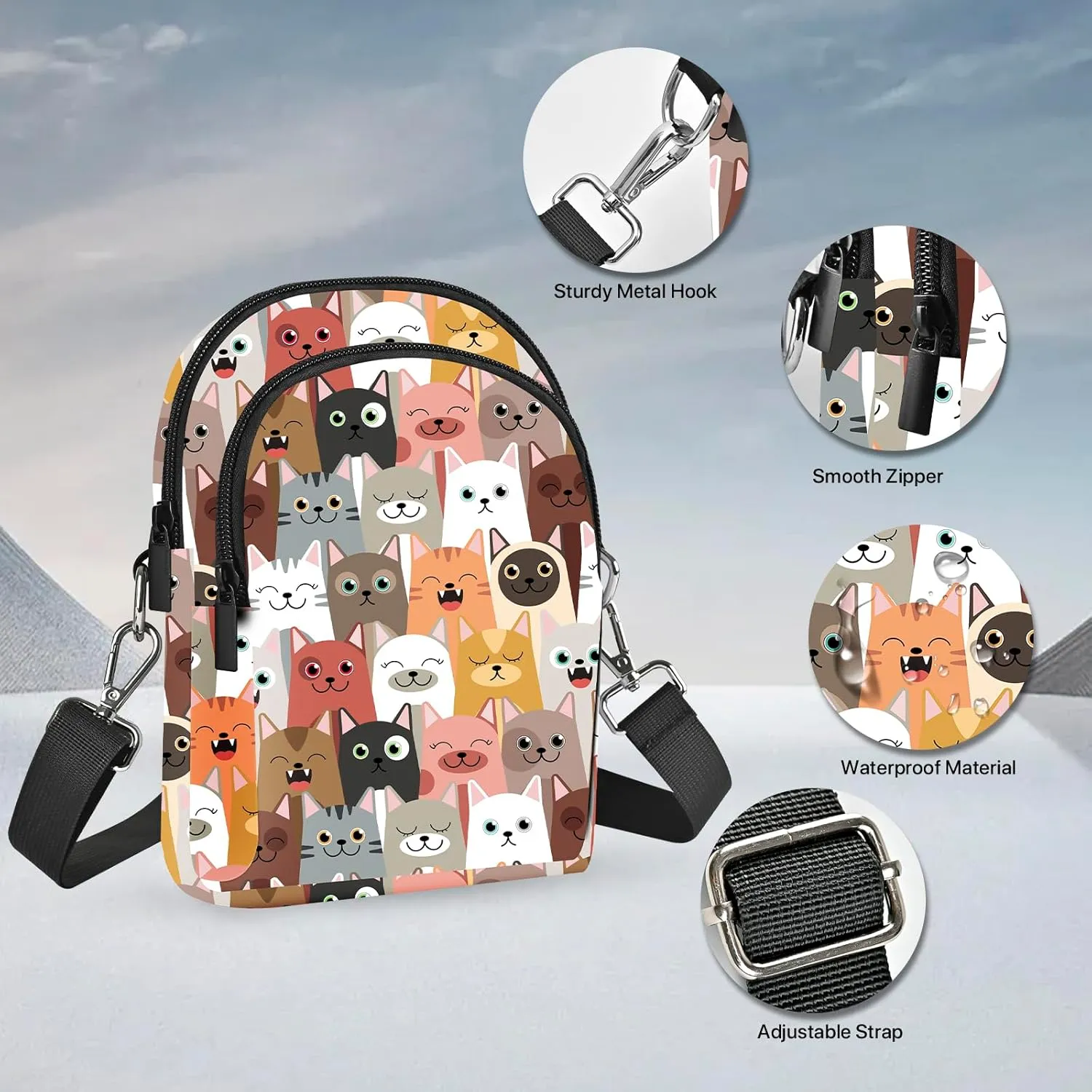 FyLybois Crossbody Bags for Women Cell Phone Purse Lightweight Adjustable Shoulder Handbags Wallet with Card Slots