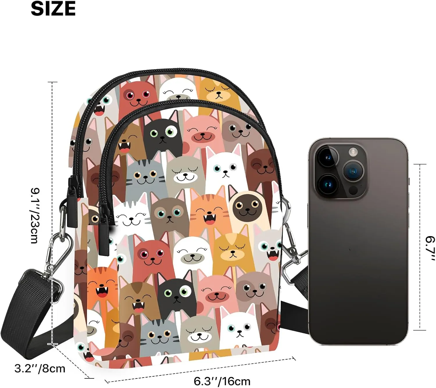 FyLybois Crossbody Bags for Women Cell Phone Purse Lightweight Adjustable Shoulder Handbags Wallet with Card Slots